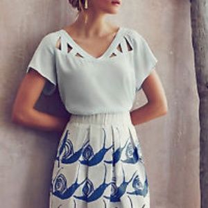 Maeve light blue cut out blouse - size 2